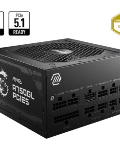 MSI MAG A750GL PCIE5 II Bulk - 750W ATX 3.1, 80+ Gold, full modular, PCIe 5.0 16-pin, 3x PCIe 6+2, 8x SATA, FDB fan, OCP /OVP /OPP /OTP /SCP /UVP, 120mm