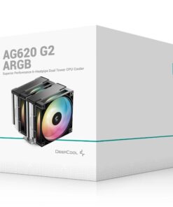 DeepCool AG620 ARGB G2 Dual-Tower CPU Cooler, 2x 120mm Fan, 6 Copper Heat Pipes, Intel LGA2066 /2011-v3 /2011 /1700 /1200 /1151 /1150 /1155 AMD AM5 /AM4