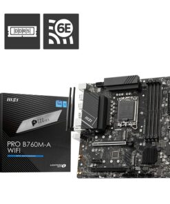 MSI PRO B760M-A WIFI DDR5, LGA1700, B760, 4xDDR5 6800+, 2xM.2, WiFi 6E, BT5.3, 2.5G LAN, 2yr wty