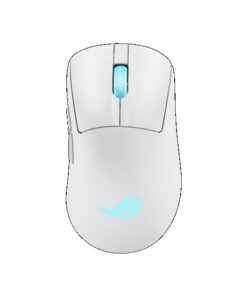 ASUS ROG Keris II Origin Gaming Mouse Moonlight White, ROG Micro Switch II, USB /Bluetooth /RF 2.4GHz, 8000â€¯Hz, AURA Sync, 2â€¯m paracord